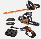WORX Cordless 3 Piece 20V Combo Kit: Chainsaw, 22 Hedge Trimmer, 5 Pruning Saw